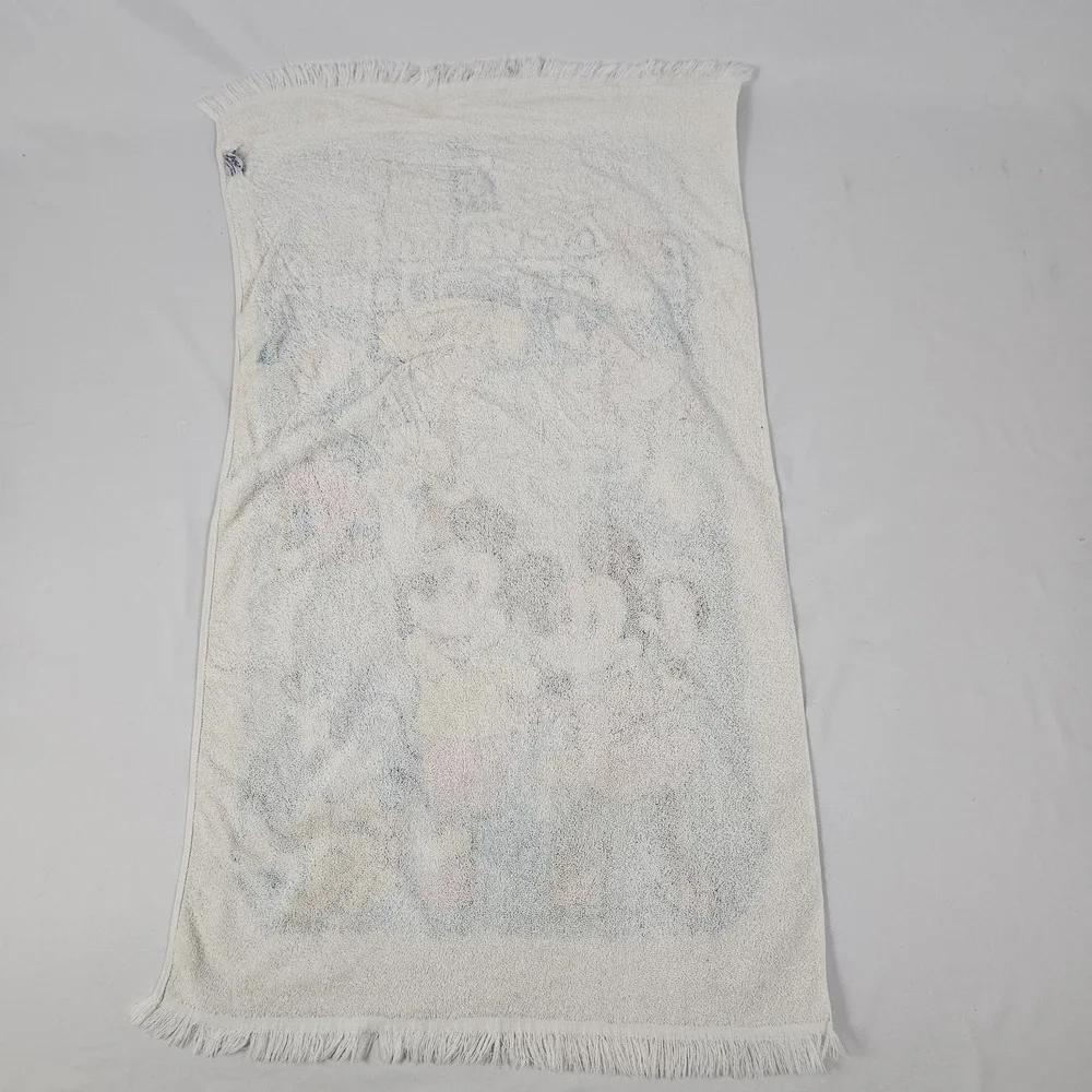 Vintage Disney Bath Towel Pacific Signature Mickey Mouse Minnie Donald Pluto USA